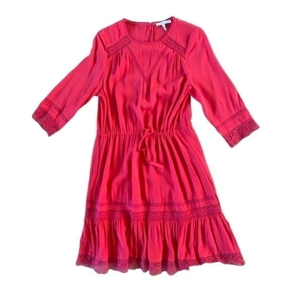Maje Ransard Crepe Dress in Framboise (red/pink) - Picture 3 of 10